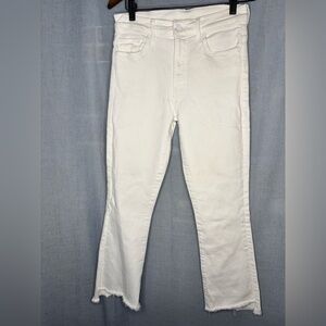 MOTHER Insider Crop Step Fray in Cream